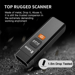 Eyoyo 1D Bluetooth Barcode Scanner Wireless, Ultra-Rugged Industrial Heavy-duty Bar Code Reader,Portable,Shockproof,Mini Scanner for Retail Warehouse Inventory Management Work with iPhone,Android, iOS