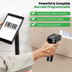 Eyoyo 2D Barcode Scanner, 3 in 1 Wireless Barcode Scanner with 2500mAh Battery, Power Level Indicator Design, Auto Scanning Available, Universal for Warehouse, Library, Bookstore, Supermarket