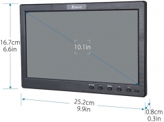 Eyoyo 10 Inch Monitor 1024x600 Display HD TFT LED Screen Support AV VGA BNC HDMI Video Input for CCTV DVD PC DVR with Speaker