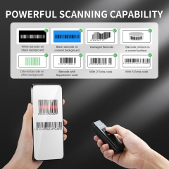 Eyoyo Heavy Duty Industrial 1D Mini Bluetooth Barcode Scanner Wireless, Metal Housing Drop Resistance, Portable Bar Code Reader for Retail Warehouse Inventory Management Work with iPhone, Android, iOS