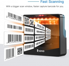 Eyoyo EY-5300 2D Big Desktop Barcode Scanner, Hands-Free USB Wired Barcode Reader scan PDF417 on ID Card, Driver's License, Passport 1D QR Screen Barcode Scanning Work for Supermarket Library Retail Mall