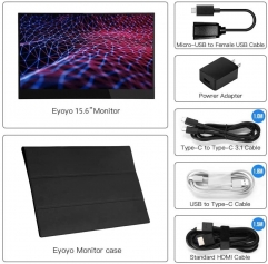 Eyoyo 15.6 inch Touchscreen Monitor 1920x1080 IPS Portable USB C Monitor Second Monitor Mini PC Screen w/USB-C and HDMI Input Compatible with Smartphone Xbox One PS4 Switch Raspberry Pi