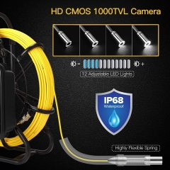 Eyoyo Pipeline Endoscope Inspection Camera 100M/328ft Underwater Industrial Pipe Sewer Drain Wall Video Plumbing System with 9 Inch LCD Monitor 1000TVL DVR Recorder Snake Cam with 8GB SD Card Included