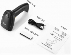 Eyoyo Wireless 1D Barcode Scanner, Handheld 2-in-1 2.4GHz Wireless & USB Wired Connection Barcode Reader 1D Image Scanner with USB Receiver Work with Computer PC POS for Warehouse Supermarket