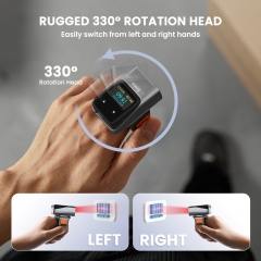 PEyoyo Wearable Ring Barcode Scanner with Display, Mini 2D QR Bluetooth Wireless Finger Bar Code Scanner Reader Inventory Compatible with iPad iPhone Android, Support Scanning Printed&Mobile Barcodes