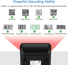 Eyoyo Hands-Free 2D QR Barcode Scanner, Omnidirectional Desktop Automatic 1D Barcode Reader Big Scan Window to Read PDF417 on ID Card, Driver's License, Passport for Supermarket Library Retail Store