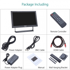 Eyoyo 13 inch IPS HDMI Monitor 1920x1080 16: 9 LCD Screen Display Support HDMI BNC VGA AV USB Intput for DVD PC Laptop Home Security System with Loudspeakers