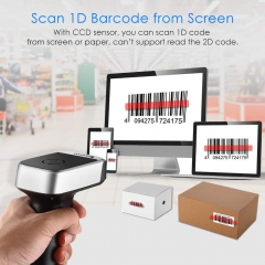 Eyoyo Wireless Barcode Scanner, Compatible with Bluetooth Function & 2.4GHz Wireless & Wired Connection CCD Bar Code Reader for iPad, iPhone, Android Phones, Tablets or Computers, PC with USB Receiver