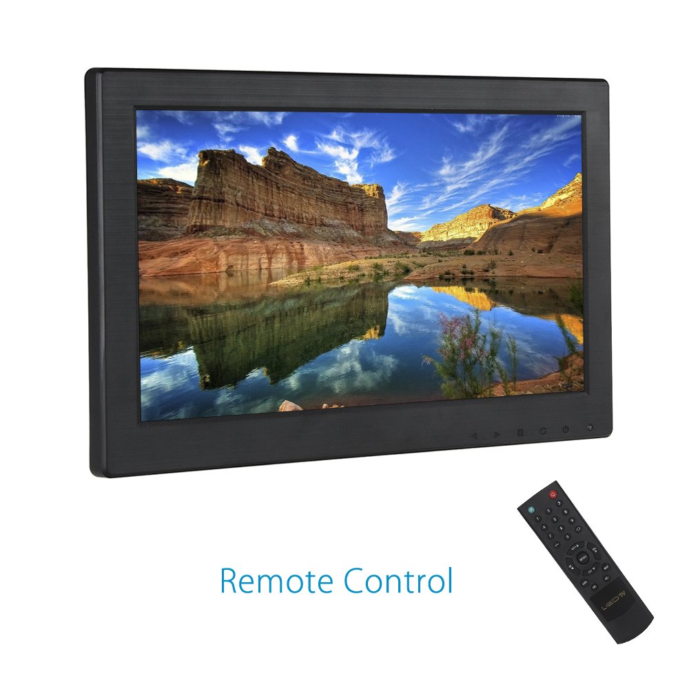 Eyoyo 12 Inch 16:9 Mini TFT LCD HDMI HD Monitor Screen 1366x768 Resolution with HDMI VGA BNC AV Input for PC Display