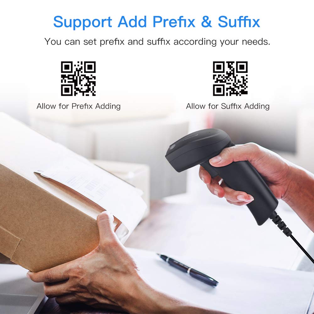 Eyoyo 1D 2D QR Handheld Wired Barcode Scanner, CCD PDF417 Data Matrix Bar Code Reader with USB Cable to for Computer, PC, Laptop, Desktop Support Windows xp/7/8/10, Mac OS, Linux System