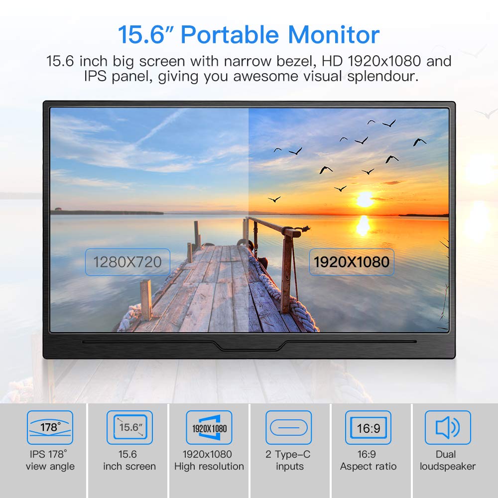 Portable HDMI Monitor, Eyoyo 15.6