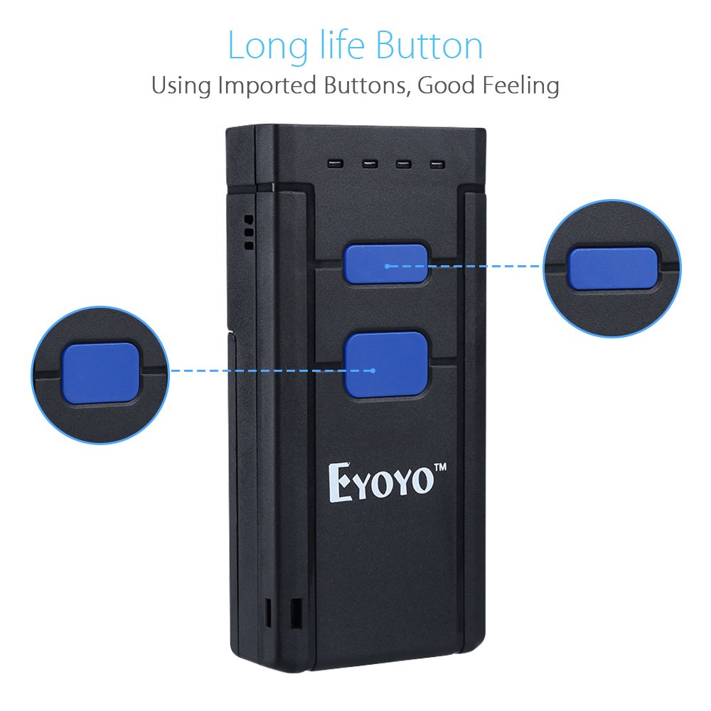 Portable Wired & 2.4G Wireless Barcode Scanner, Mini Handheld CCD Barcode Reader for POS, iPad, iPhone, Android Phones, Tablets or Computers with Receiver