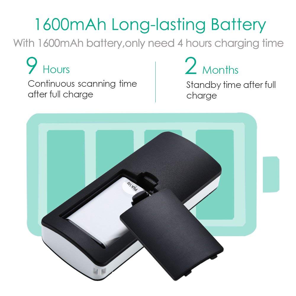 Eyoyo 1D 2D QR Wireless Barcode Scanner, Compatible with Bluetooth Function & Wired Connection Portable CCD PDF417 Data Matrix Bar Code Reader for Mobile Payment Computer Screen
