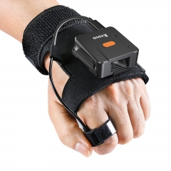 Eyoyo Wearable Glove 1D Bluetooth Barcode Scanner, Left&Right Hand Wearable,1D Finger Trigger Wireless Bar Code Reader Inventory with Retractable Lanyard Compatible with iPhone iPad Android Tablet