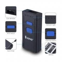 Portable Wired & 2.4G Wireless Barcode Scanner, Mini Handheld CCD Barcode Reader for POS, iPad, iPhone, Android Phones, Tablets or Computers with Receiver